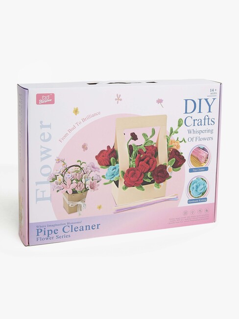 Fippla DIY-Set Blumenstrauß mit Pfeifenreinigern 32 Teile, Lila