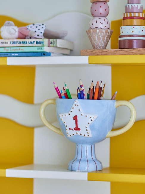 Bloomingville MINI, Trophy Blumentopf Keramik, Mehrfarbig