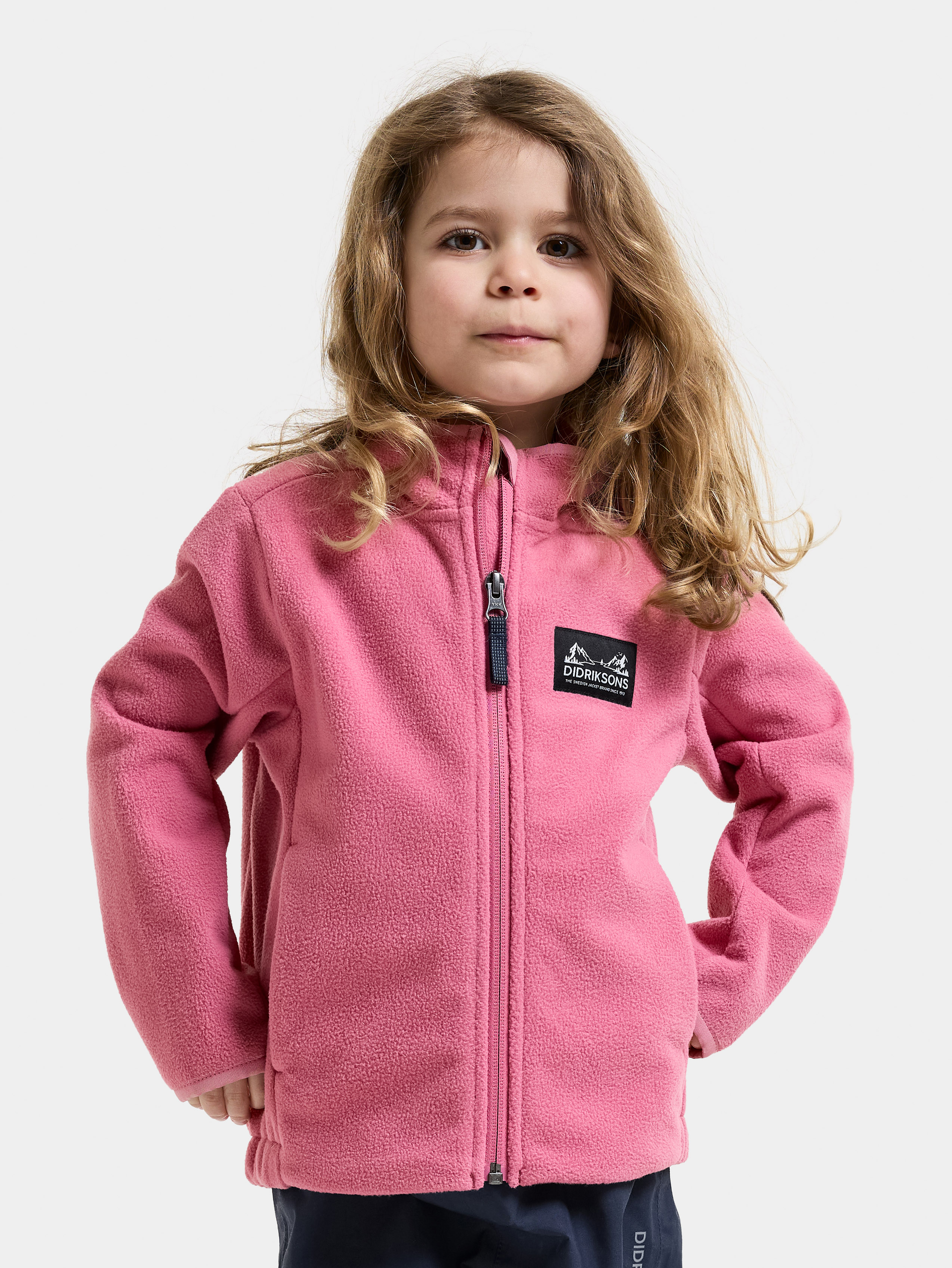 Didriksons Muskot Winddichte Windfleecejacke, Heather Pink, 120