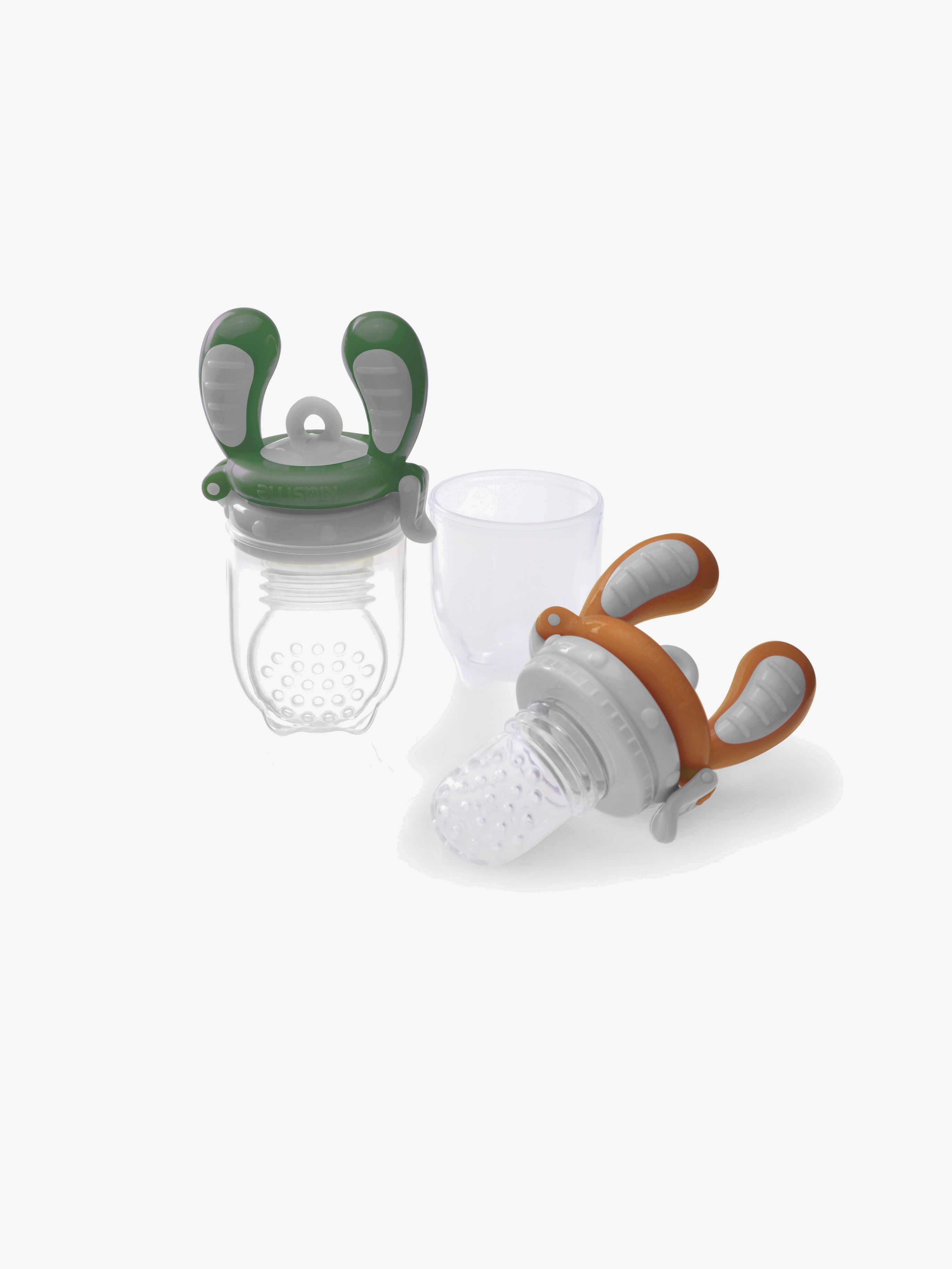 Beikost- & Fruchtsauger 2er-Pack, Orange / Grün