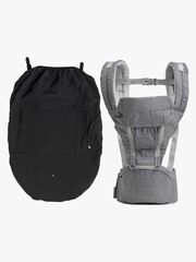 Beemoo CARE Carry Comfort 4-in-1 Babytrage & Hüfttrage inkl. Regenüberzug, Grey