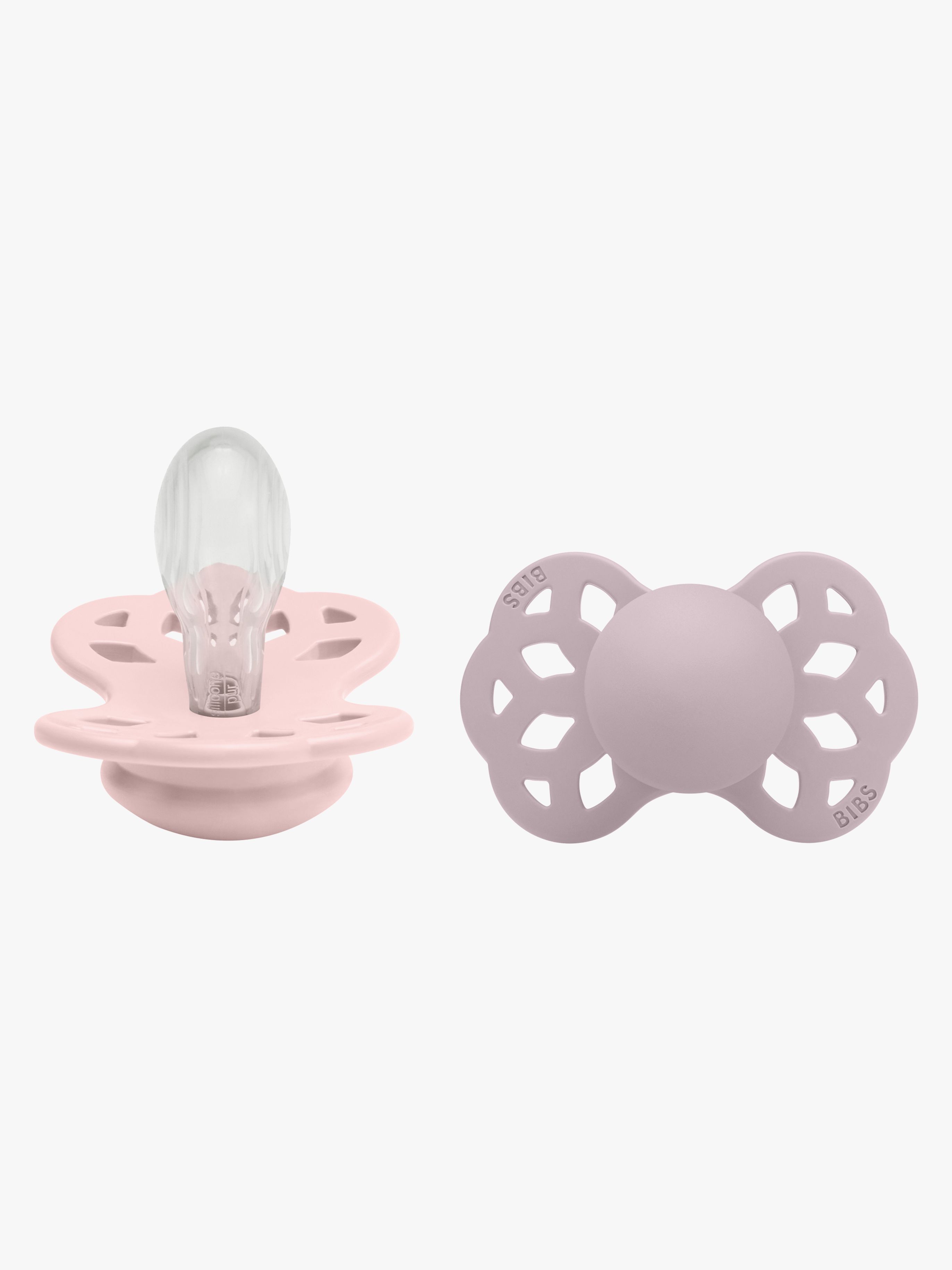 BIBS Infinity Schnuller 2er-Pack Silikon Größe 2 Symmetrisch, Blossom/Dusky Lilac