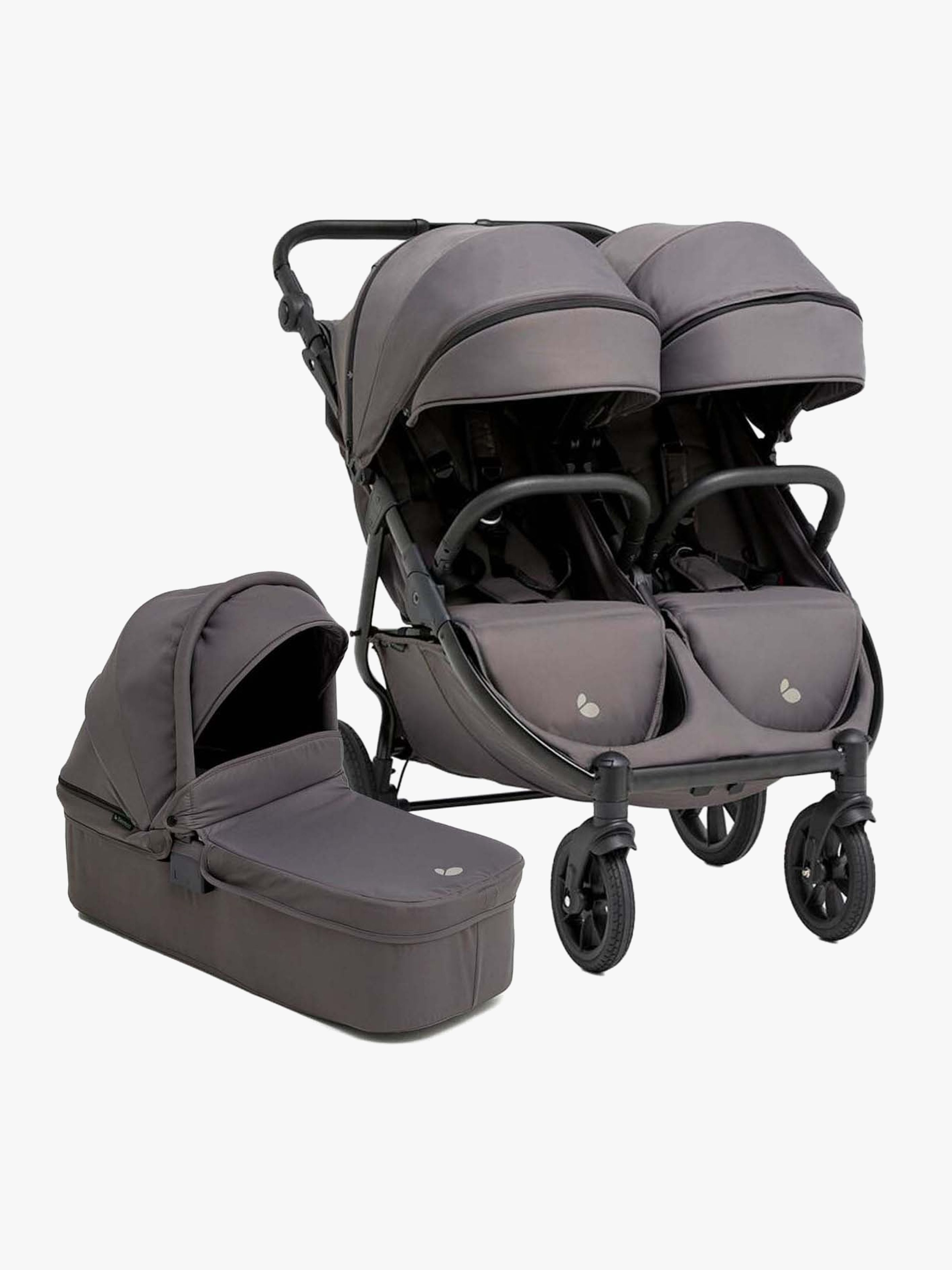 BFF60 2 Geschwisterwagen inkl. Liegewanne, Fog Grey, Doppelkinderwagen