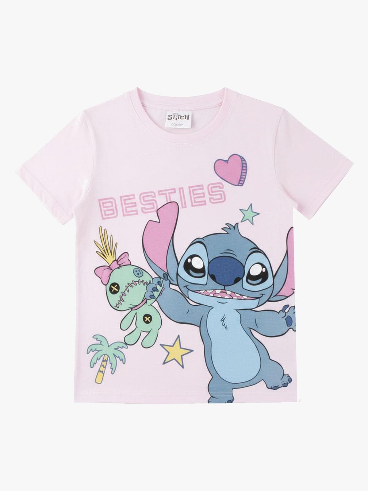 Disney Stitch T-Shirt, Hellrosa