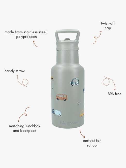 Kidzroom Stainless Steel Trinkflasche 350 ml Sweet Cuddles, Grün