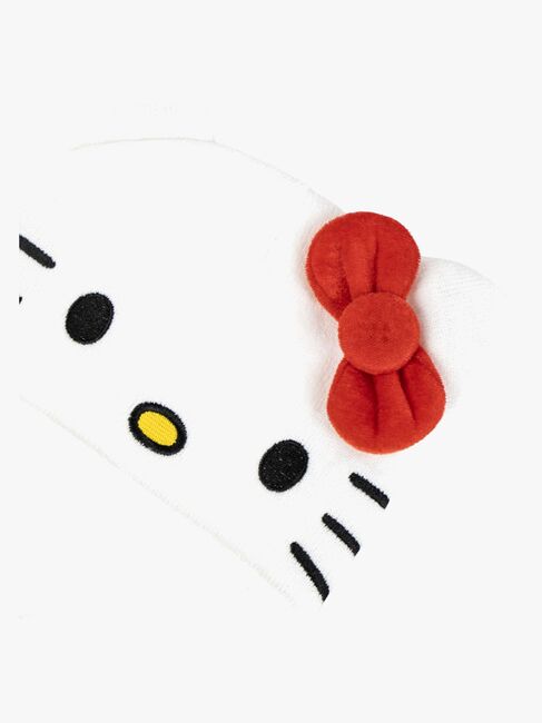 Hello Kitty Mütze und Handschuhe, Weiß/Rot