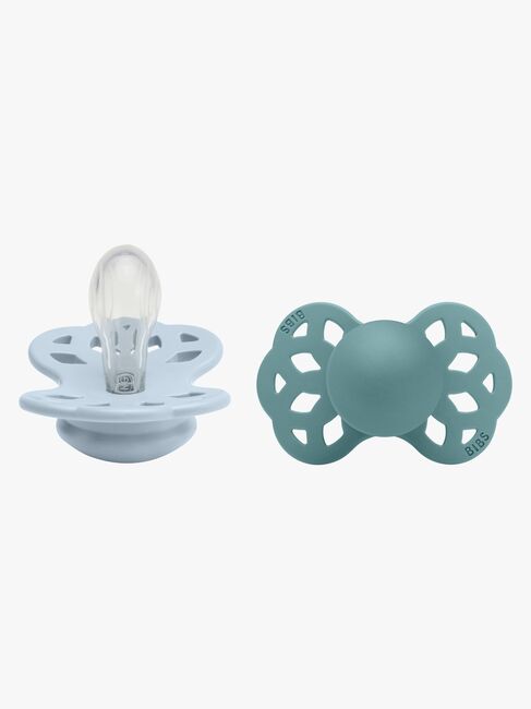 BIBS Infinity Schnuller 2er-Pack Gr. 1 Symmetrical, Baby Blue/Island Sea