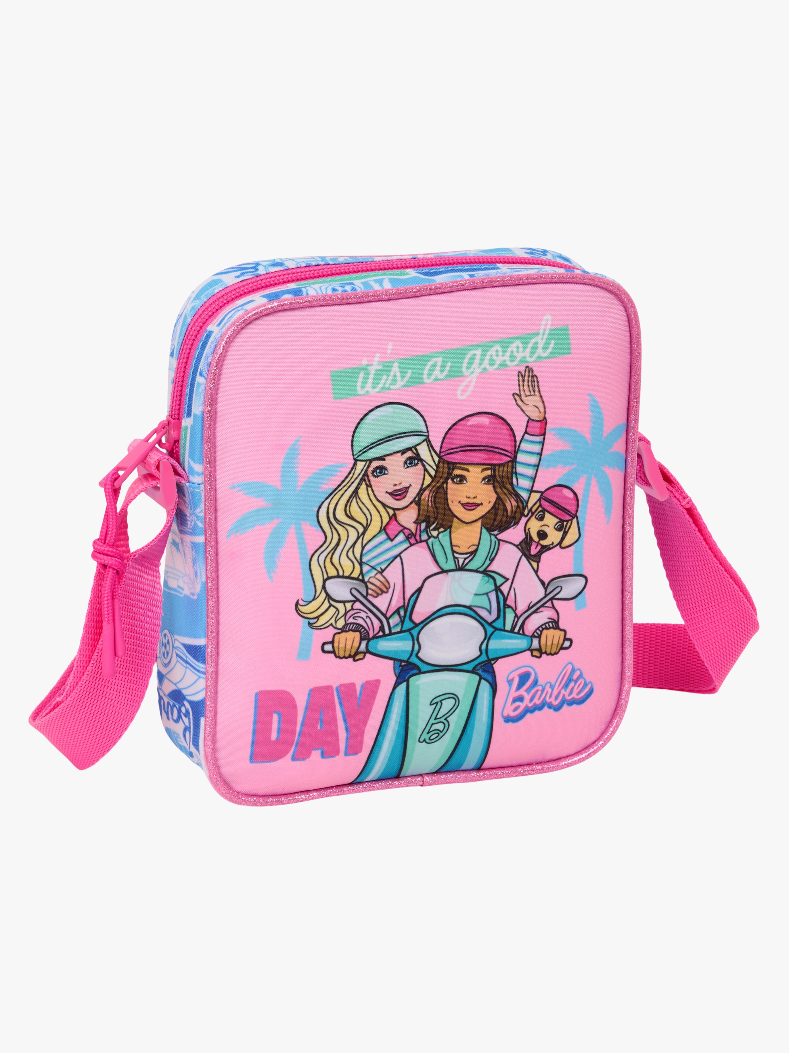 Schultertasche, Blau / Pink