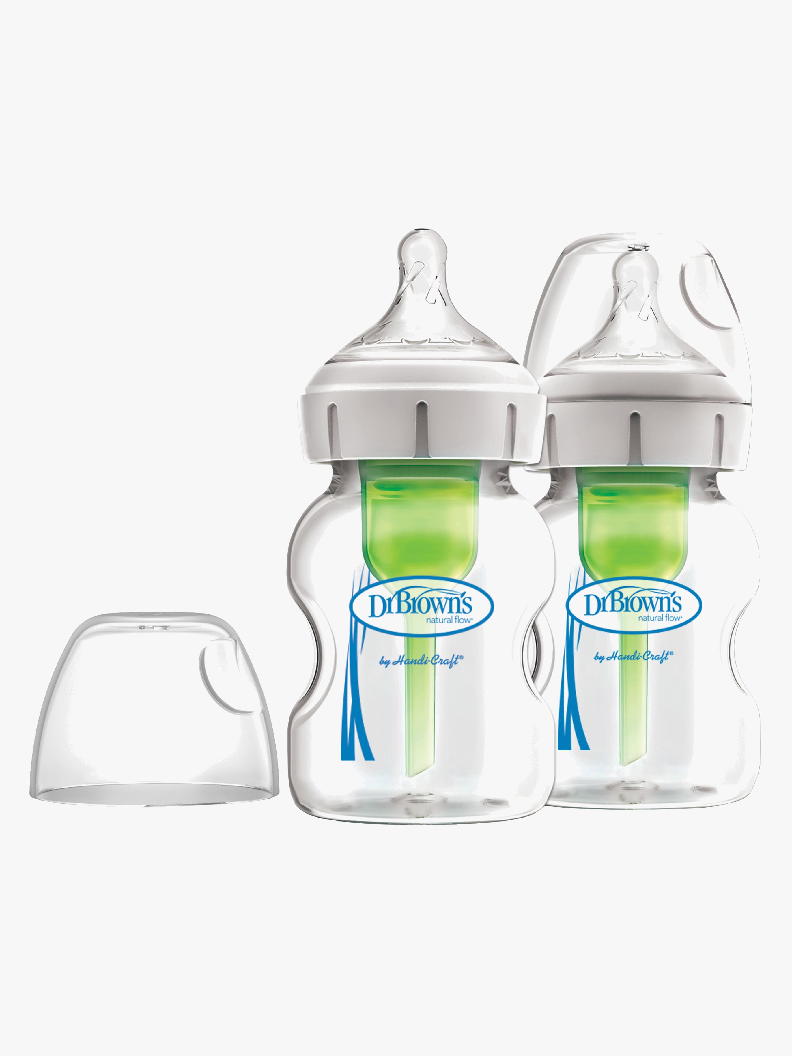 Dr. Brown's Option+ Breiter Hals Glasflasche 150 ml 2er-Pack