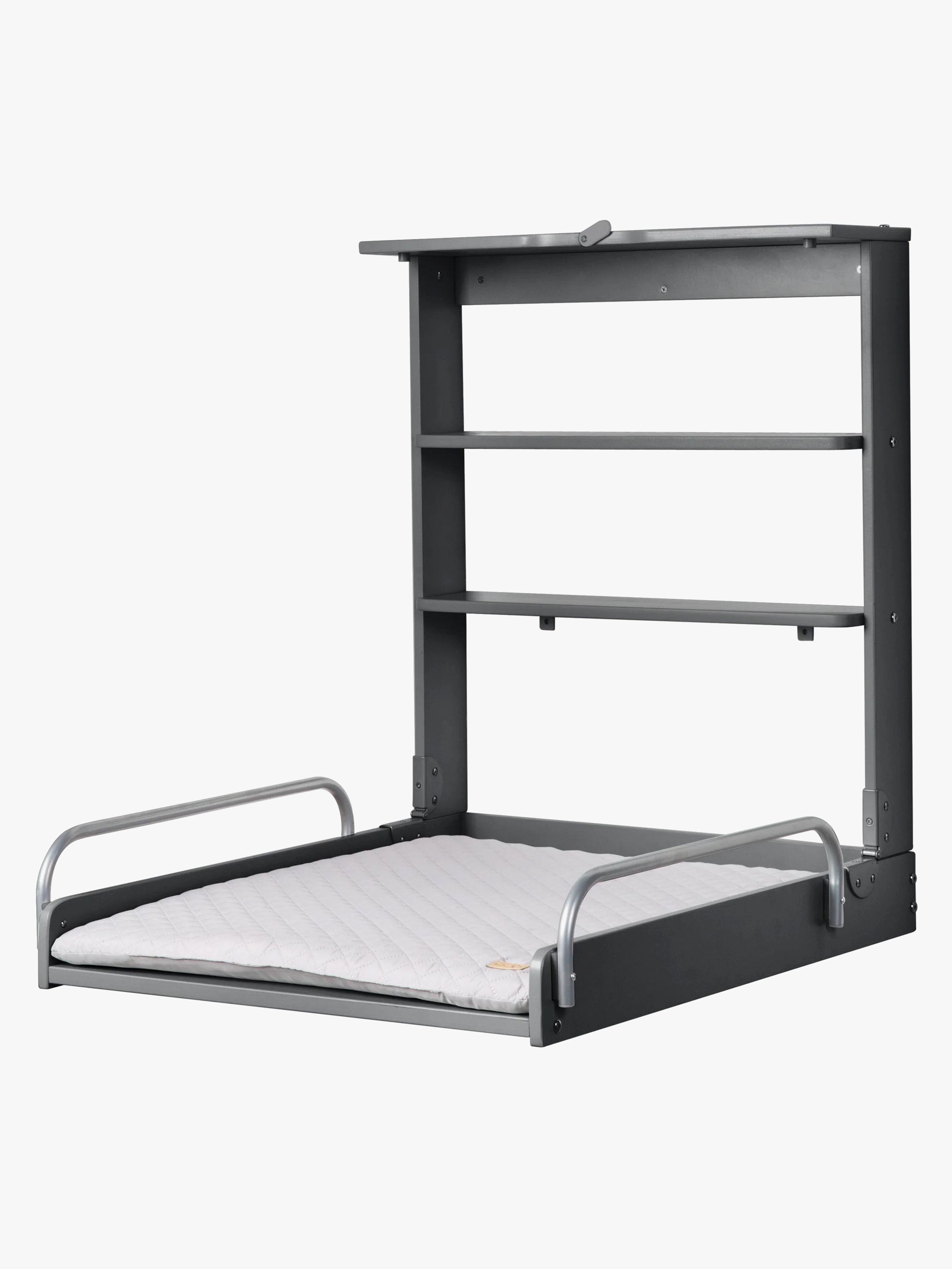 Roba Wandmontierter Wickeltisch &  Wickelunterlage, Anthracite Lacquered/Silver Grey