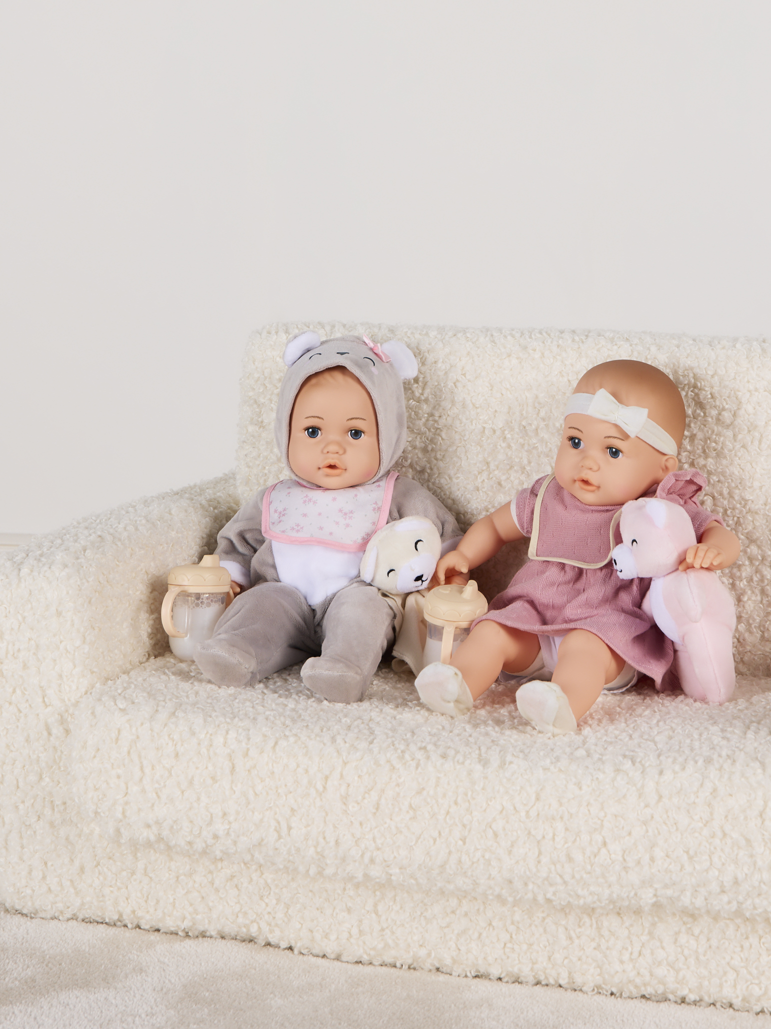 Geschenkset Puppe Twins Deluxe 35 cm, Rosa / Weiß