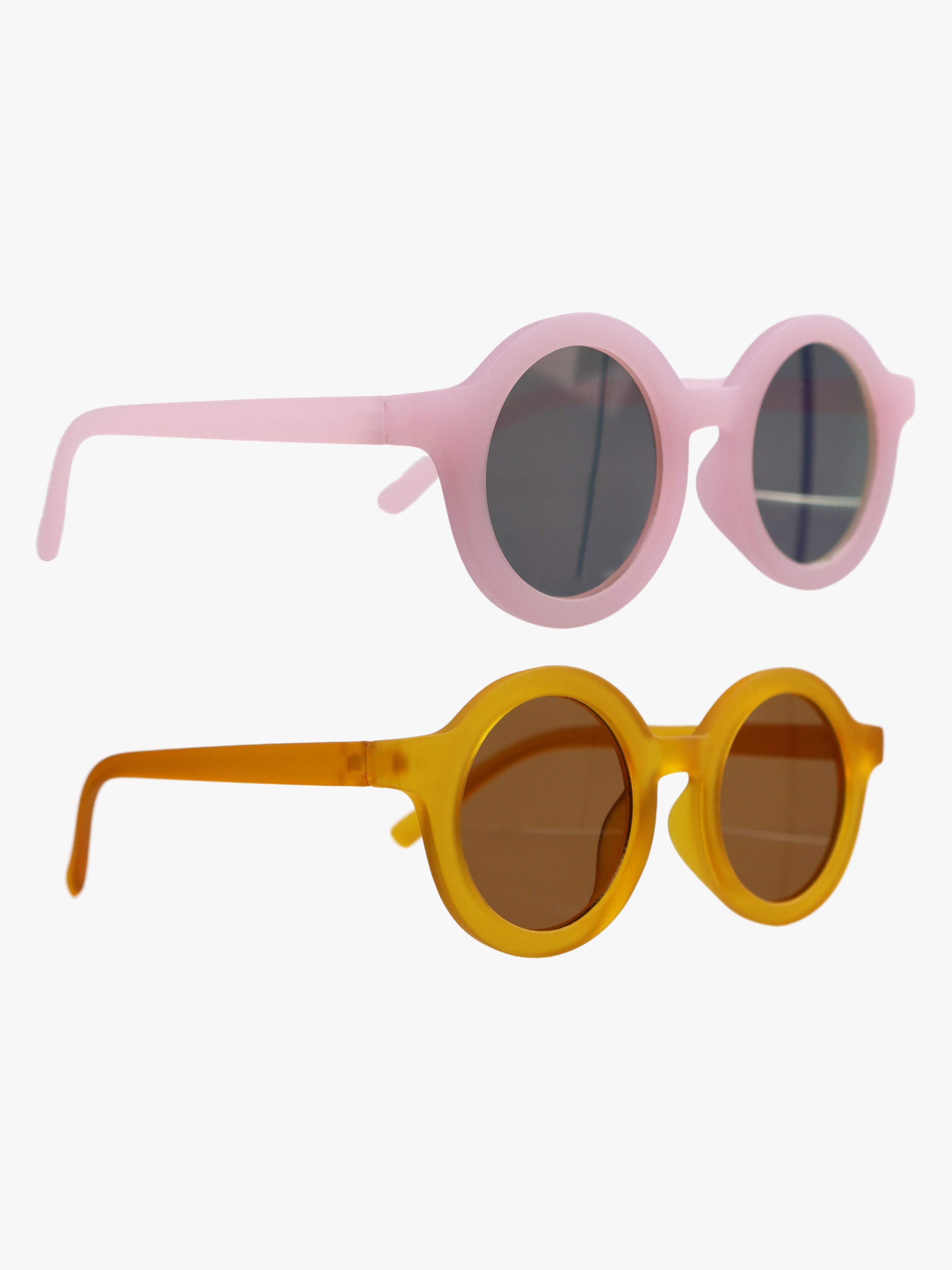 CarloBaby Sonnenbrille Stråla 2er-Pack 3-6 Jahre, Gelb/Rosa
