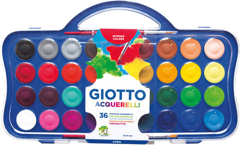 Giotto Aquarelli Wasserfarben 36er-Pack, Mehrfarbig