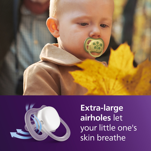 Philips Avent Ultra Air Schnuller 0–6m 2er-Pack, Gelb/Orange