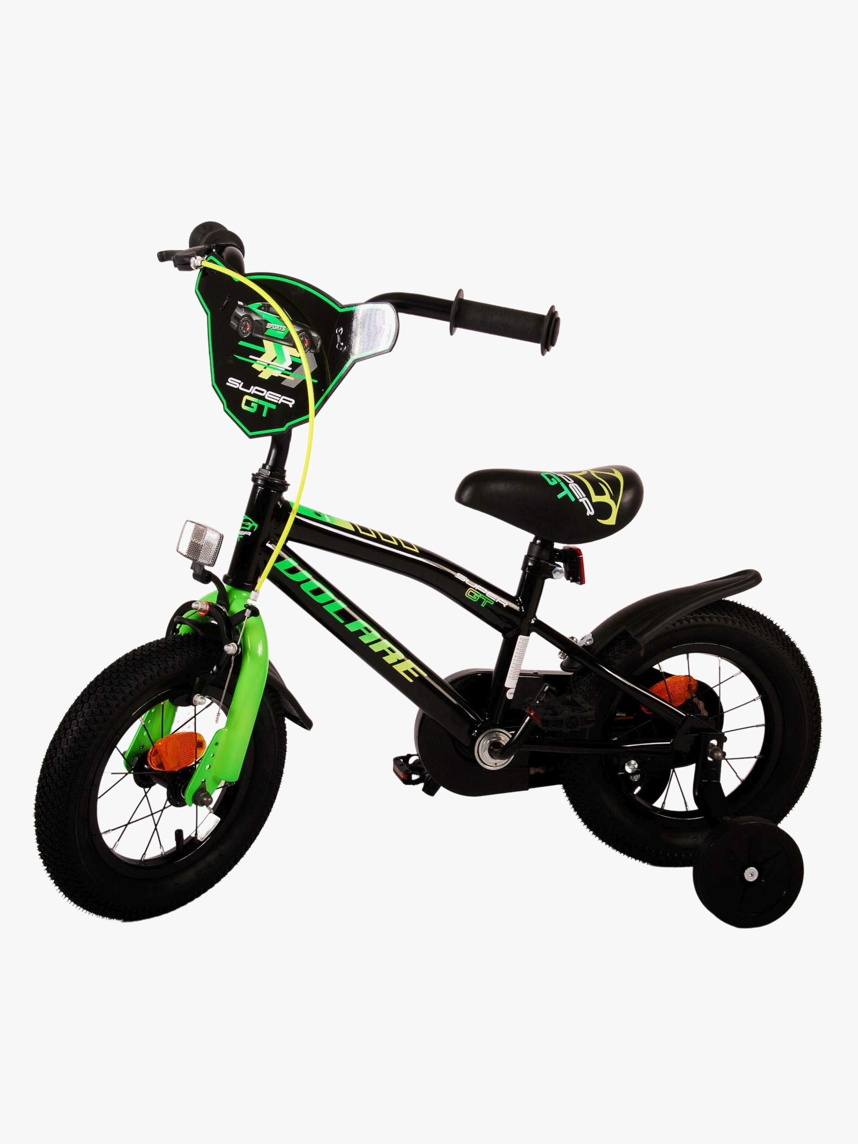 Volare Super GT Kinderfahrrad 12 Zoll, Schwarz/Grün