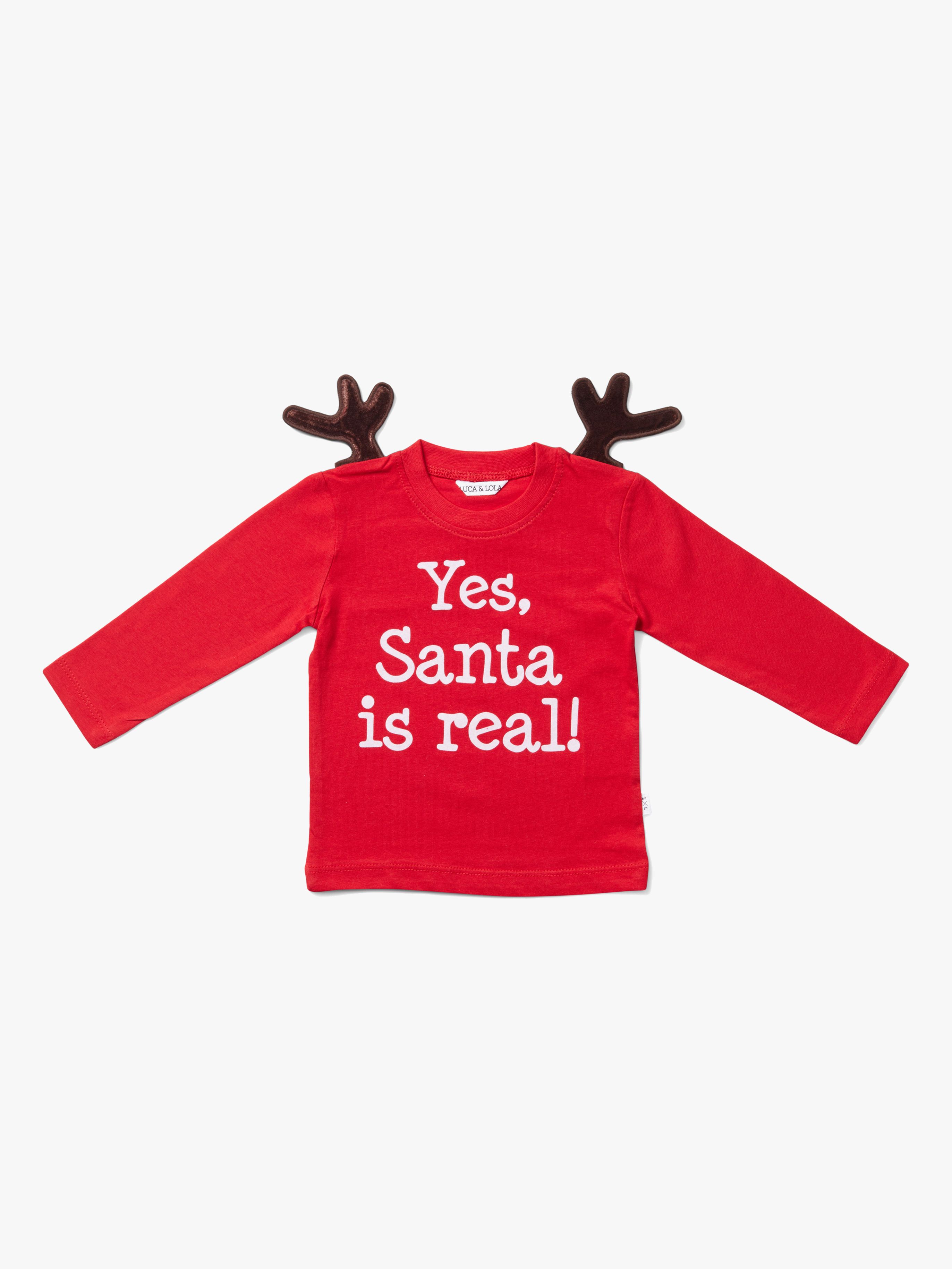 Baby Langärmliges T-shirt Santa Is Real Deer, Red 56
