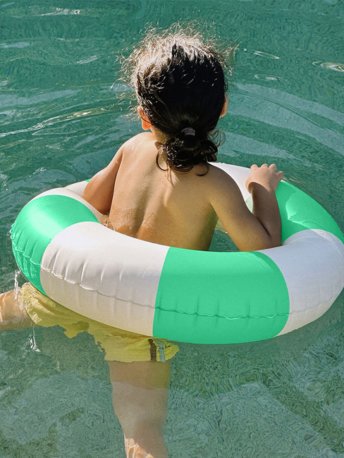 SUNNYLiFE Mini Schwimmring, Pool Party Green Stripe