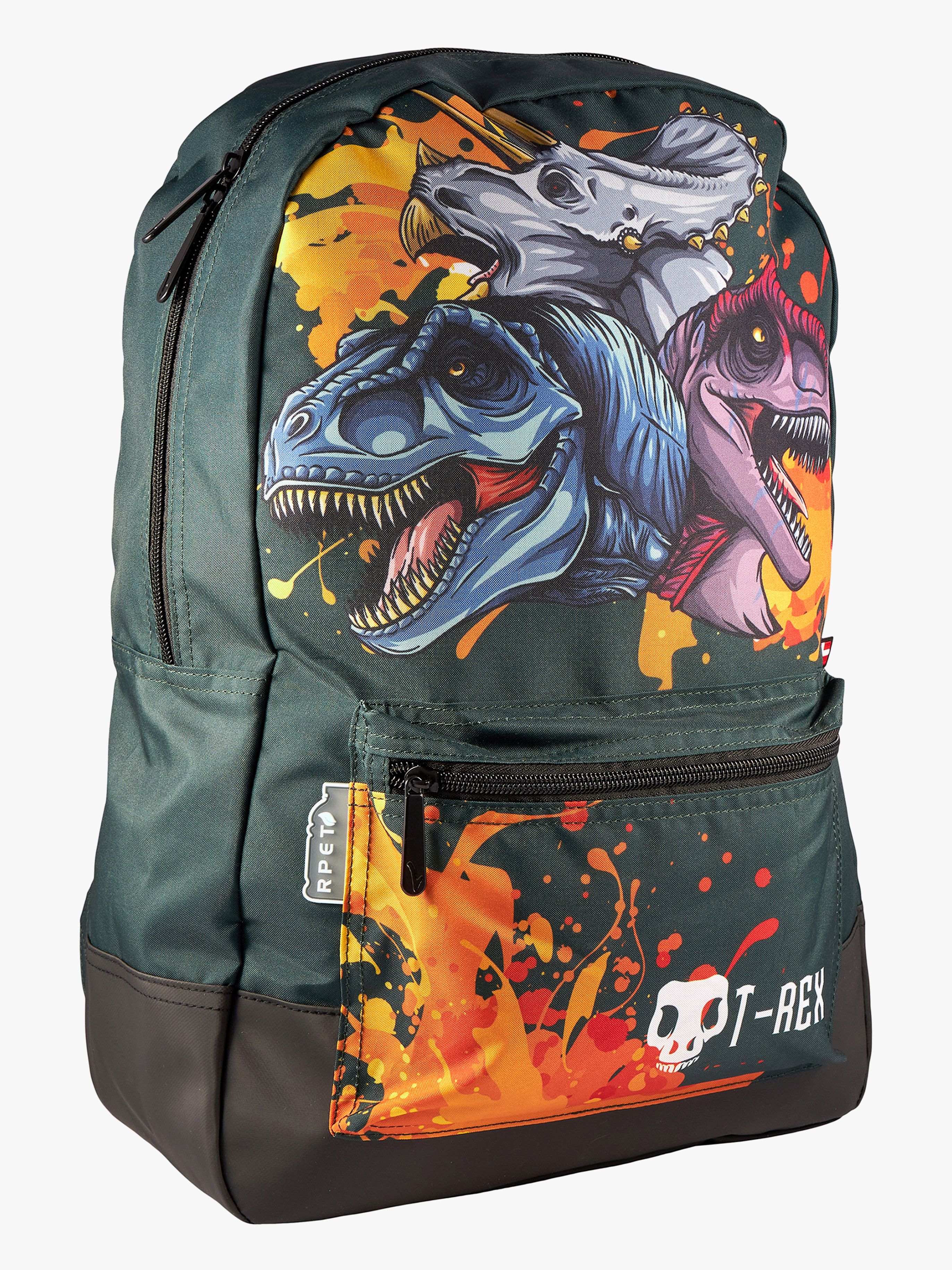 Dino T-Rex Kinder Rucksack 16L, Grün