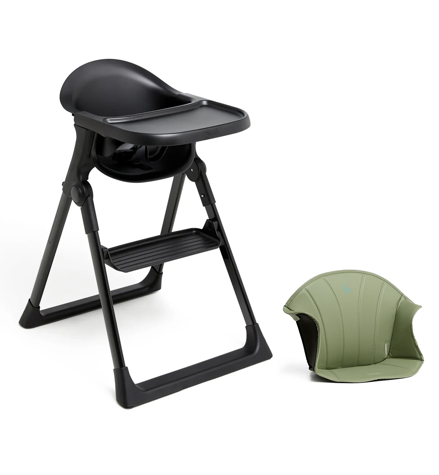 CARE Harmony Hochstuhl inkl. Sitzkissen, All Black / Green