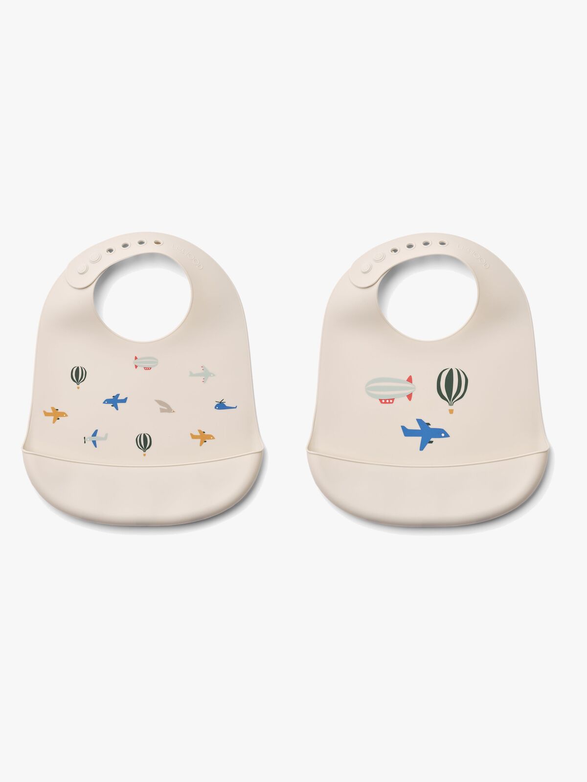 LIEWOOD Tilda  Gemustert Lätzchen Silikon 2er-Pack, Aviator/Ecru