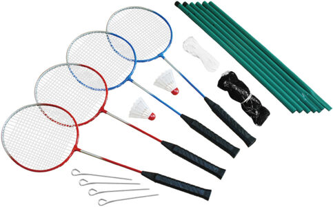 Spring Summer Badmintonset für 4 Spieler inkl. Netz