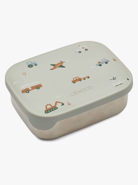 LIEWOOD Arthur Gemusterte Brotdose, Vehicles/Dove Blue