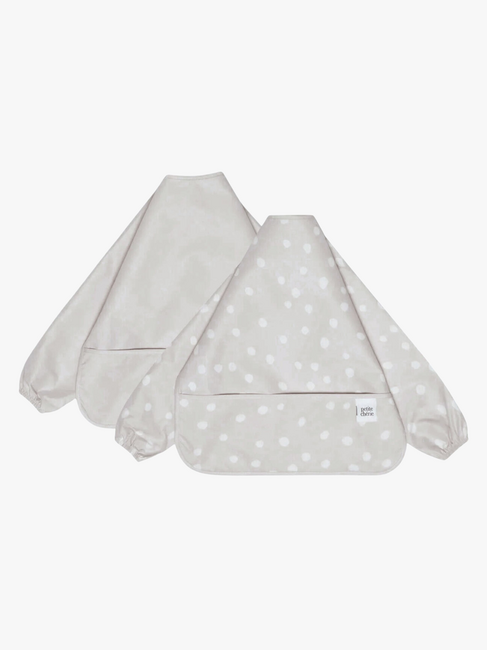Petite Chérie Langärmliges Lätzchen 2er-Pack, Warm Grey