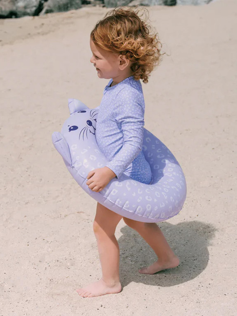 Swim Essentials Langärmliger UV-Schutzanzug, Lila Leopard