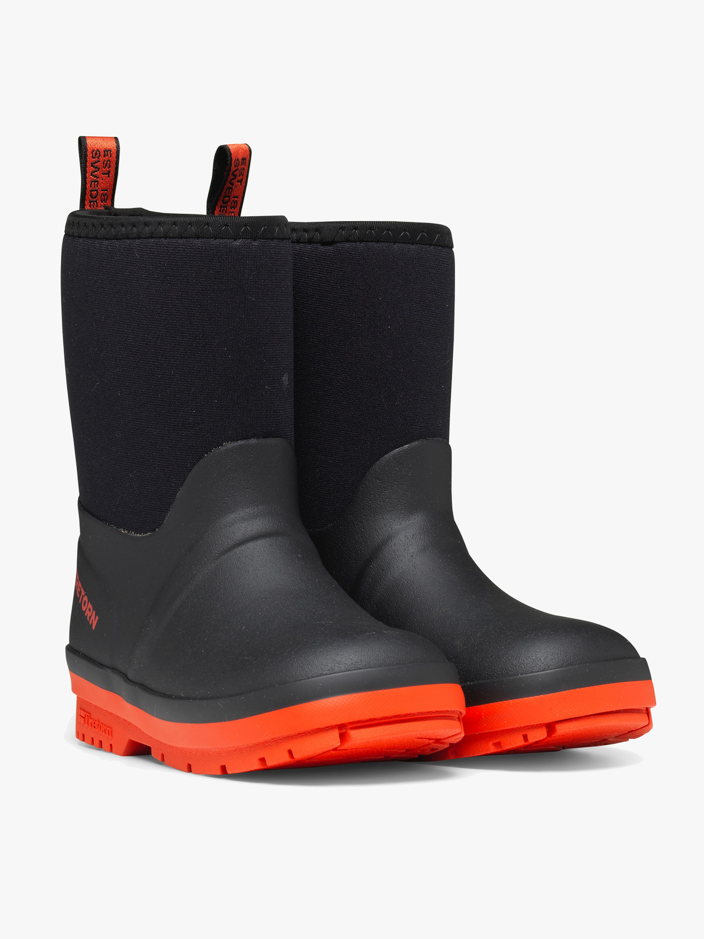 Tretorn Kuling Neoprene Gefütterte Gummistiefel, Black/Burnt Henna, 19, Kindergummistiefel, Kinderstiefel, Gummistiefel kinder, Kids