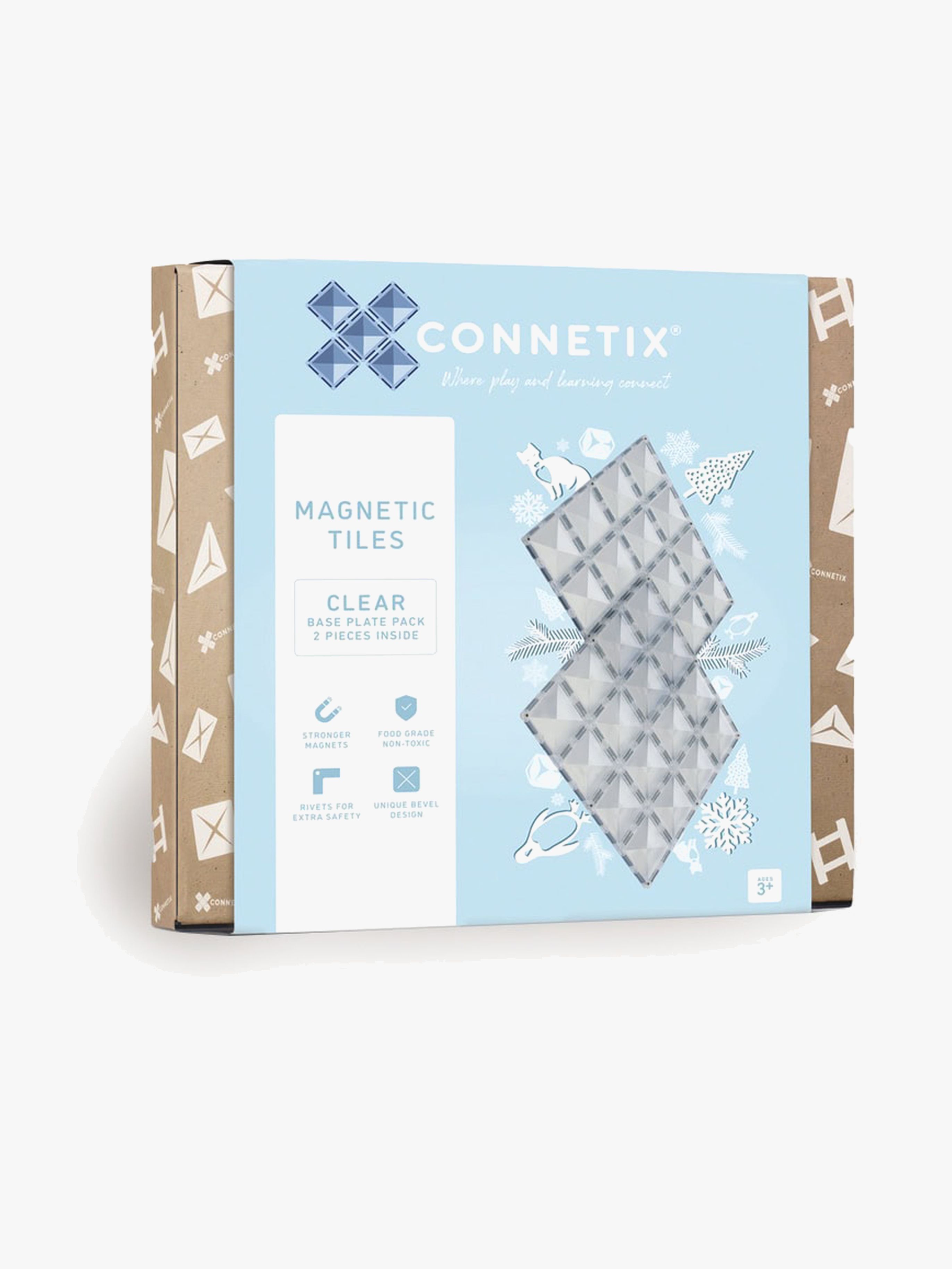 Connetix Magnetische Bauteile Bodenplatten Clear 2er-Pack