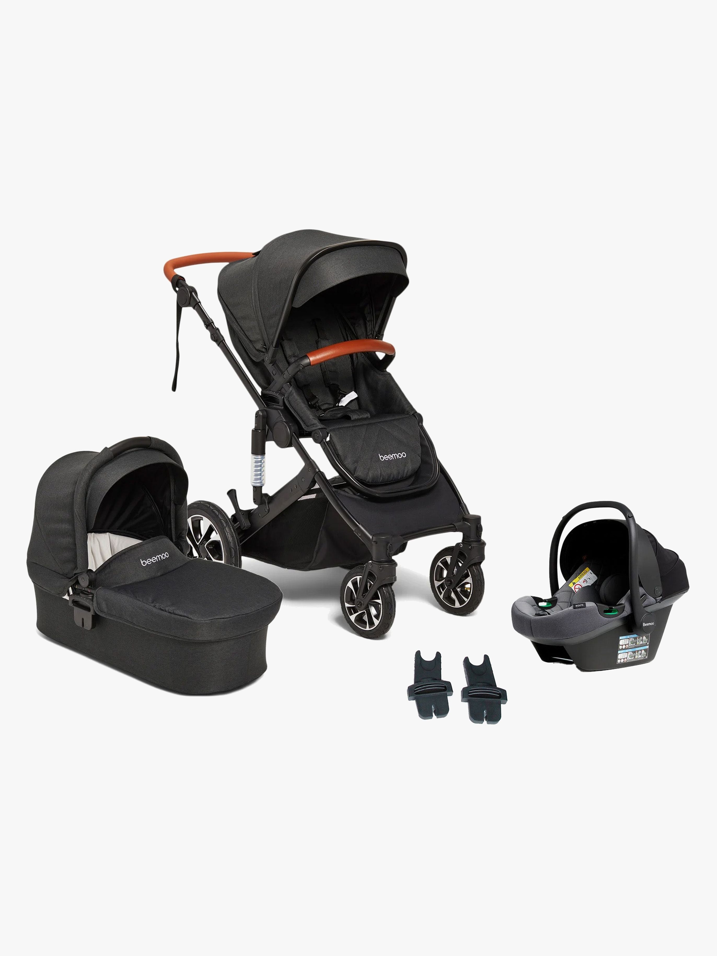 Beemoo Maxi 4 Kombiwagen inkl. Beemoo Route i-Size Babyschale, Black/Mineral Grey