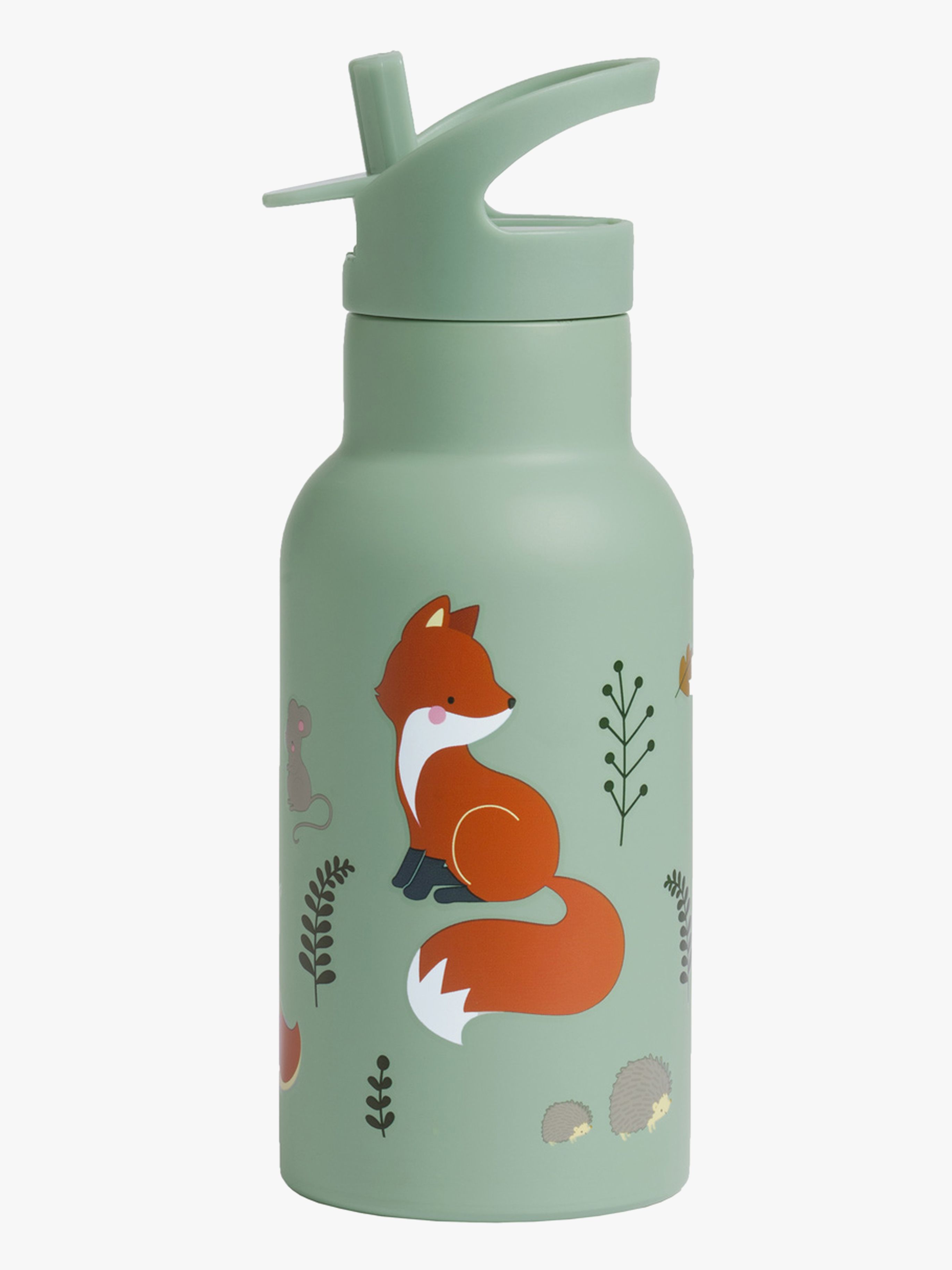 A Little Lovely Company Wasserflasche Forest Friends 350 ml, Grün