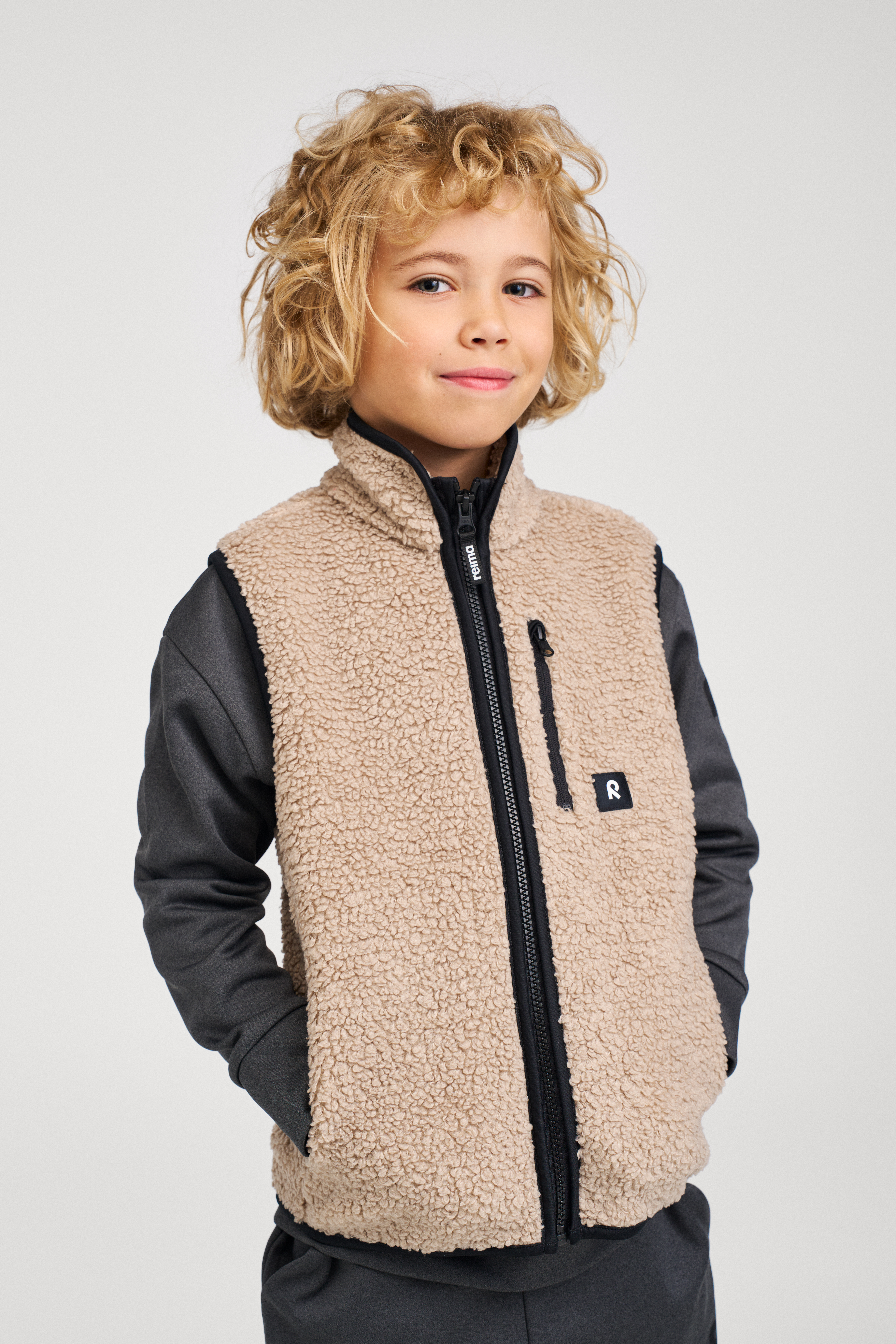 Reima Tupas Fleeceweste, Earthy Beige, 128