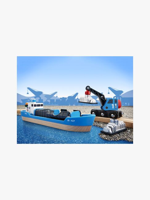 BRIO World 33534 Containerschiff mit Kranwagen