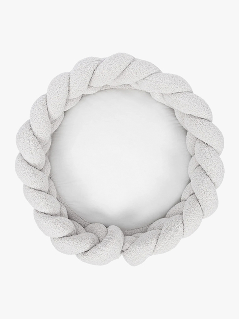 MeowBaby Bearly Babynest mit geflochtenem Schutz & Spielteppich, Offwhite