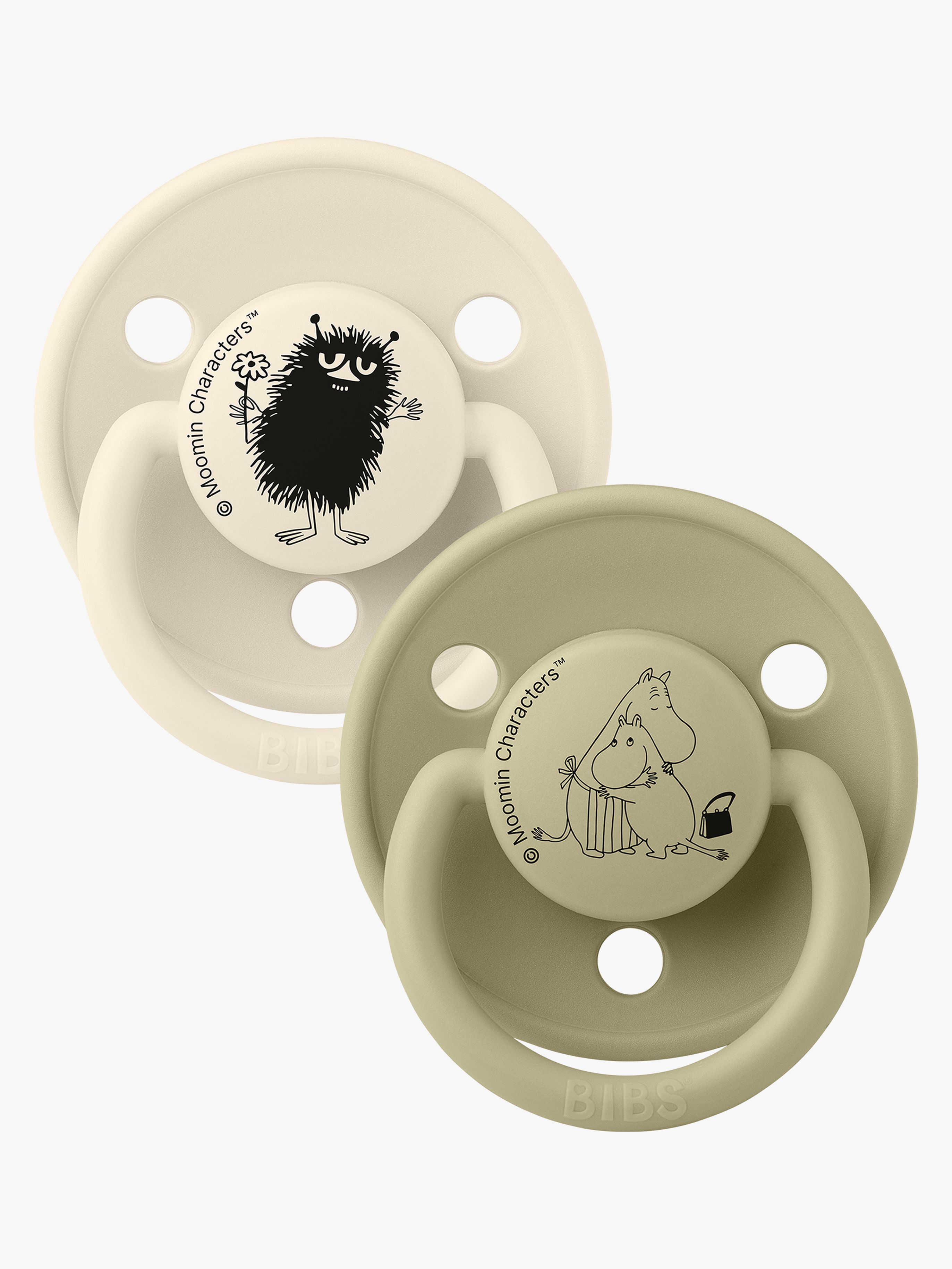 BIBS x Moomin De Lux Schnuller Stinky 2er-Pack Silikon One Size, Ivory/Khaki