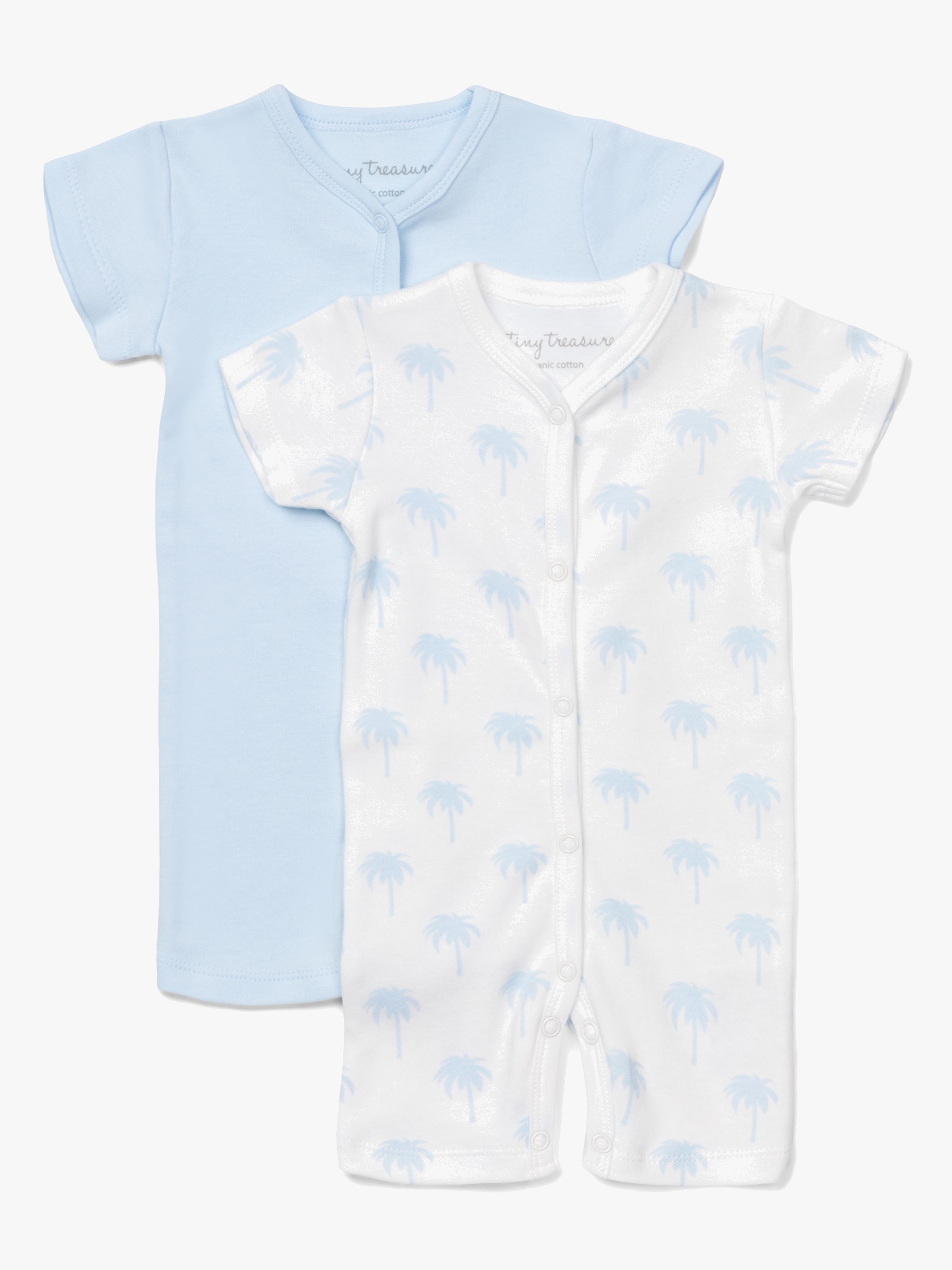 Tiny Treasure Summer Bodysuit 2er-Pack, White/Palm 56