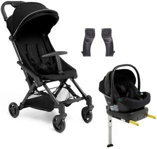 Beemoo Easy Fly 4 Buggy inkl. Route i-Size Babyschale & Basis, Jet Black/Black Stone