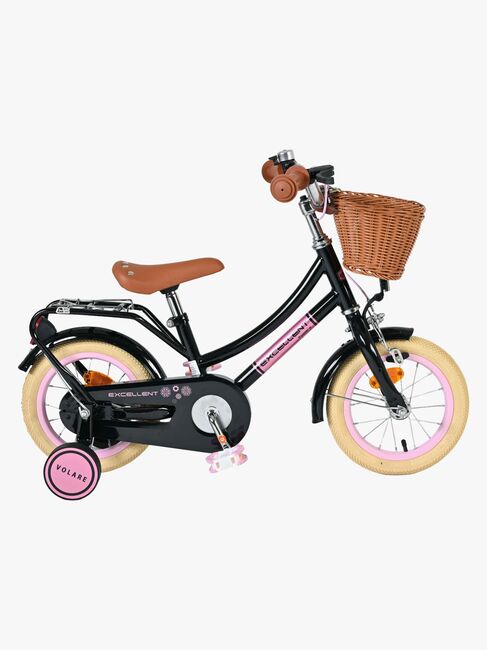 Volare Excellent Fahrrad mit Korb 12 Zoll, Schwarz