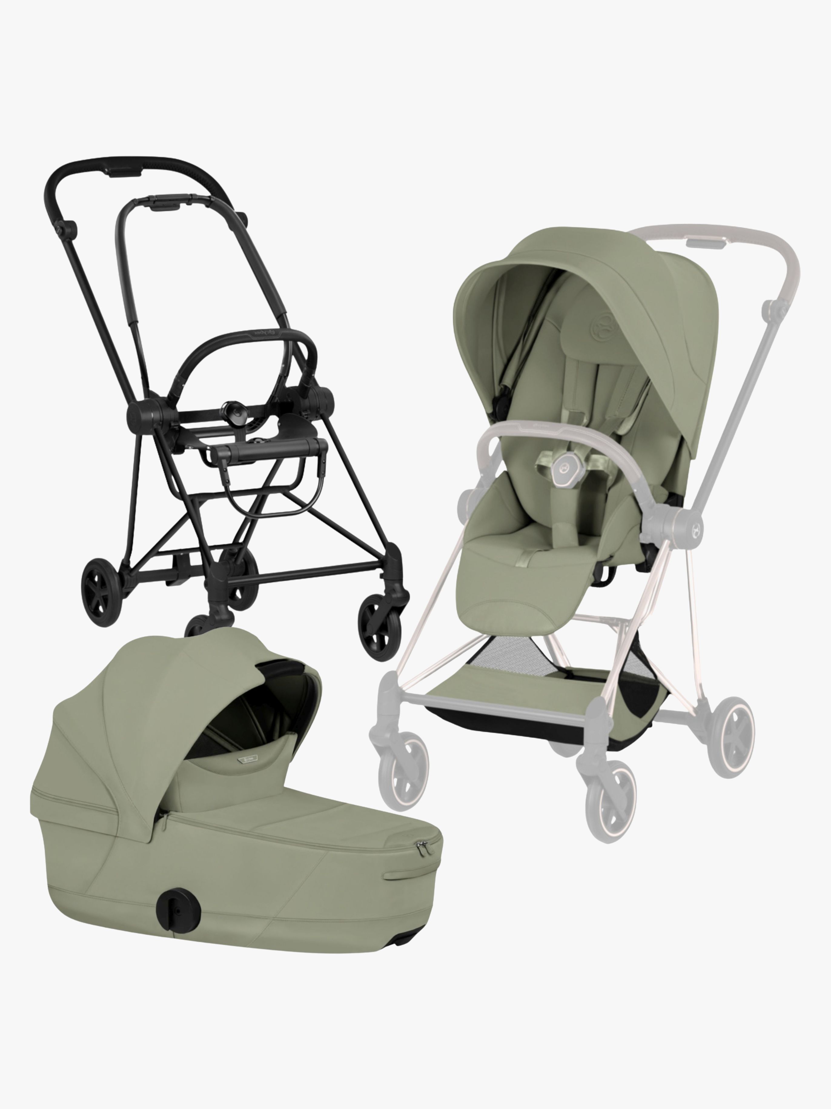 Cybex Mios Style Kombikinderwagen, Matt Black/Sage Green