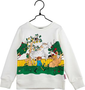 Pippi Langstrumpf Garten Sweatshirt, Weiß