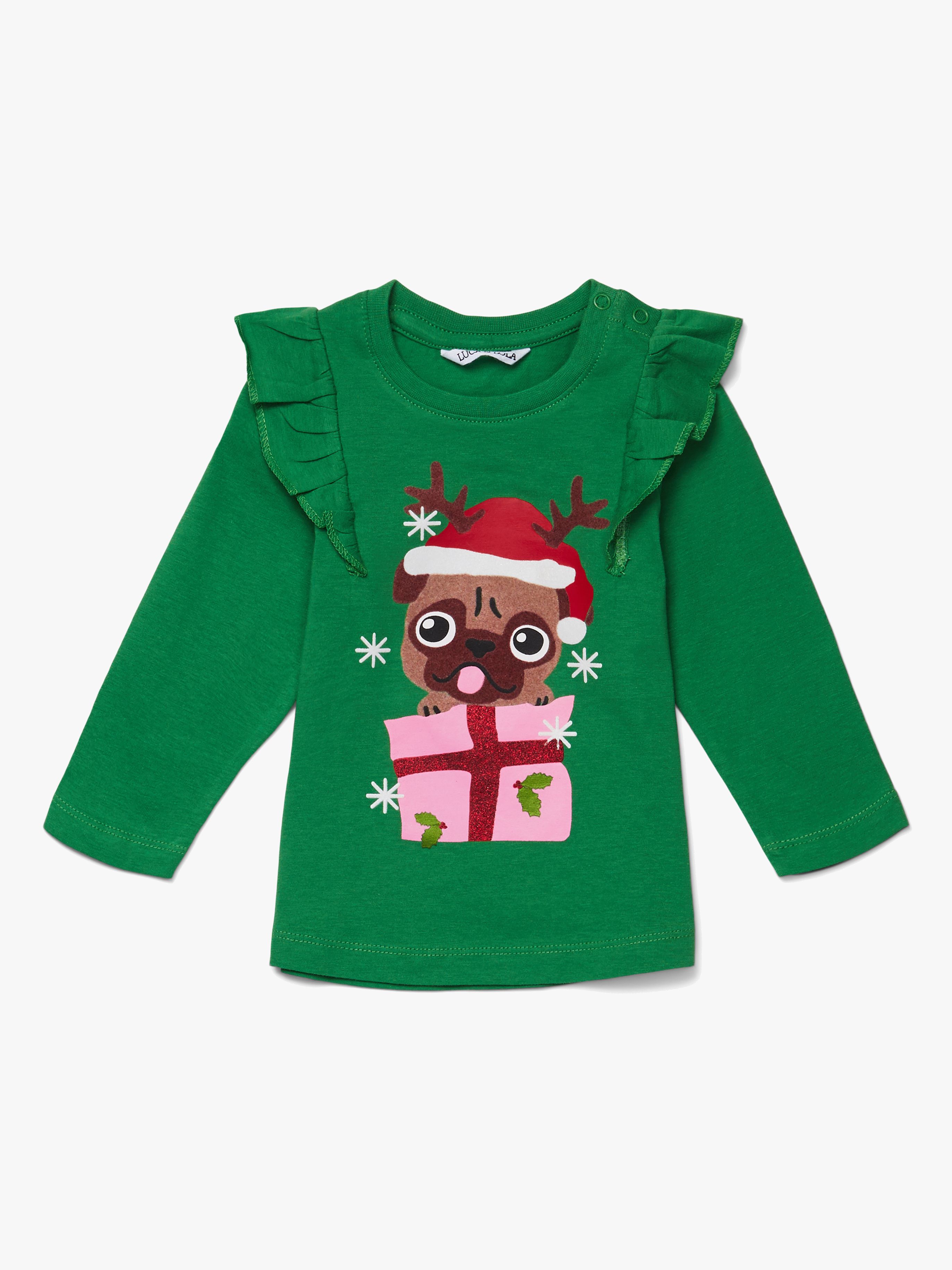 Luca &  Lola Top Merry Pugbaby, Green 62