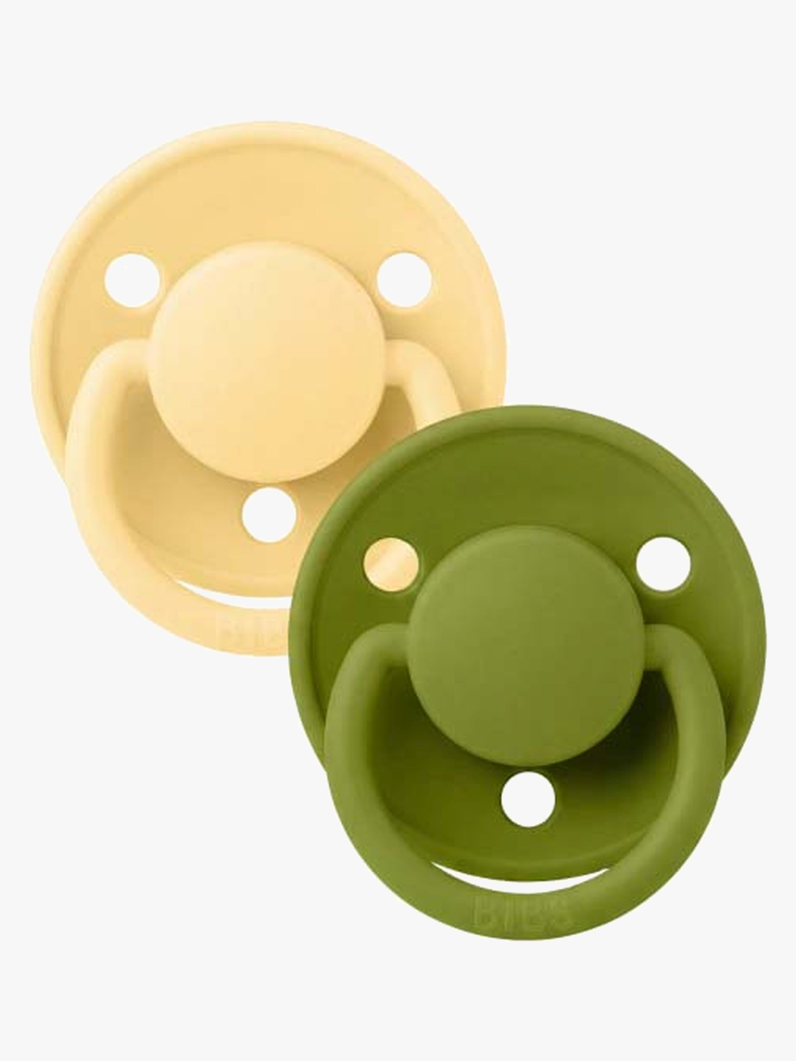 BIBS De Lux Schnuller 2er-Pack Silikon Einheitsgröße, Pale Butter/Wasabi