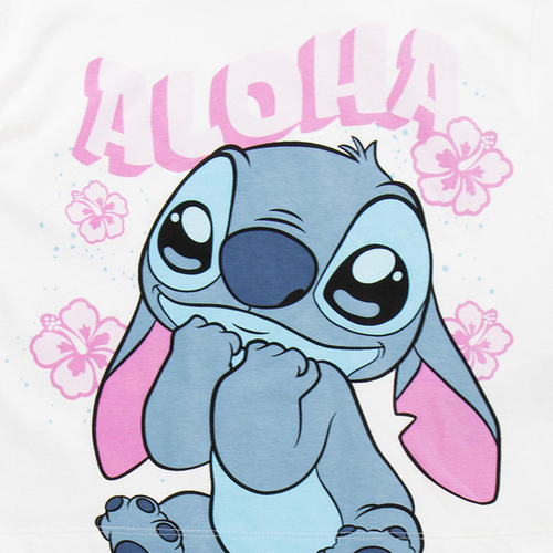Disney Stitch T-Shirt Und Shorts Set, Weiß