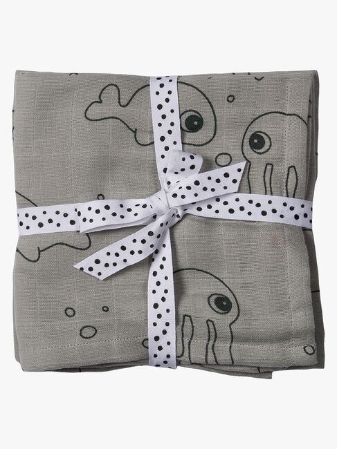 Done By Deer Swaddler Sea Friends 120x120 2er-Pack, Grey