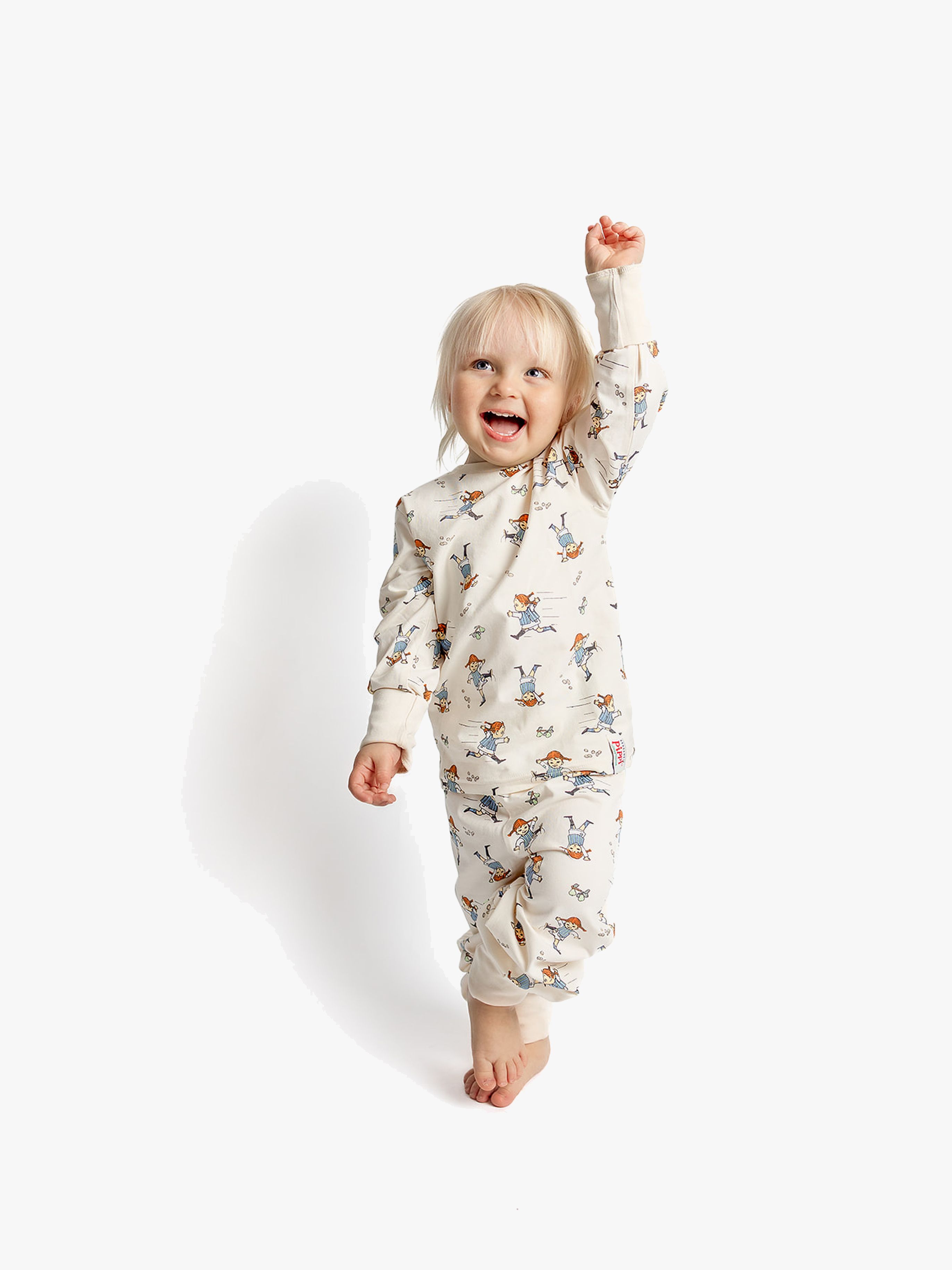 Geggamoja Zweiteiliger Pyjama Pippi Langstrumpf, Beige, 98-104