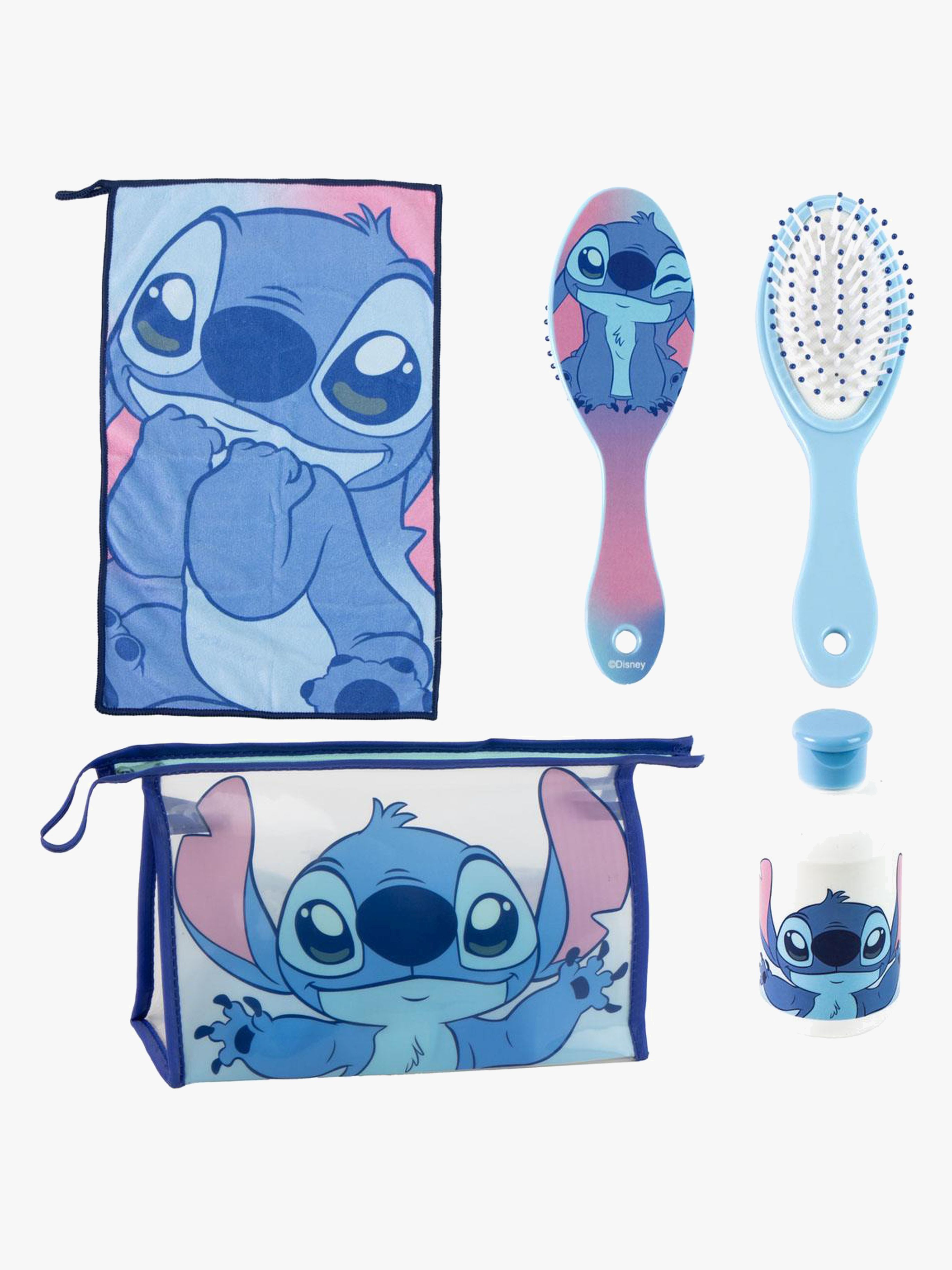 Disney Stitch Kulturbeutel mit Handtuch Haarbürste & Flasche