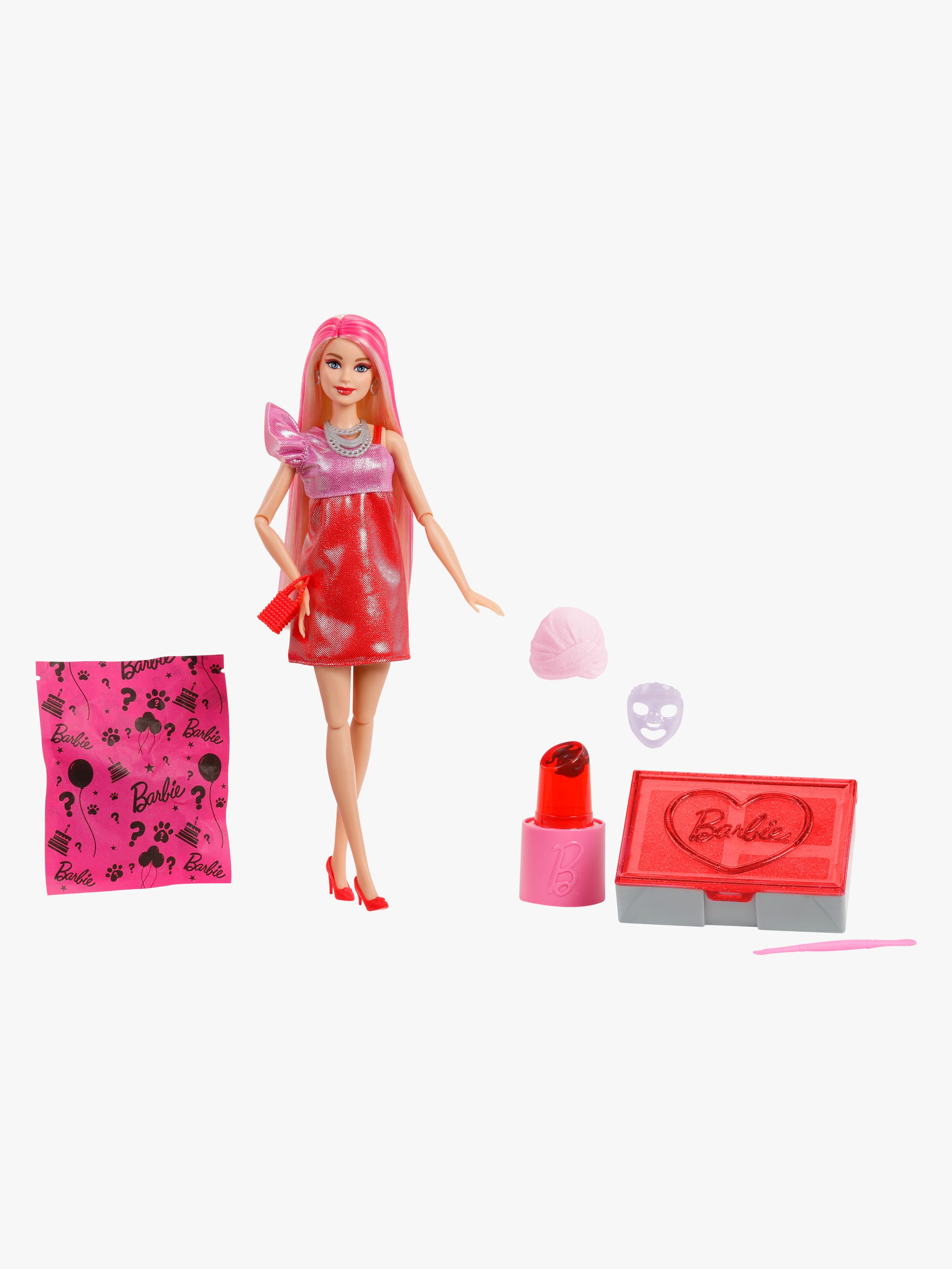 Barbie Party Unboxed Puppe Glam Series, Rot