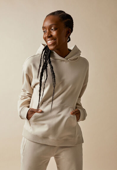 BFF Boxy Hoodie, Putty, M
