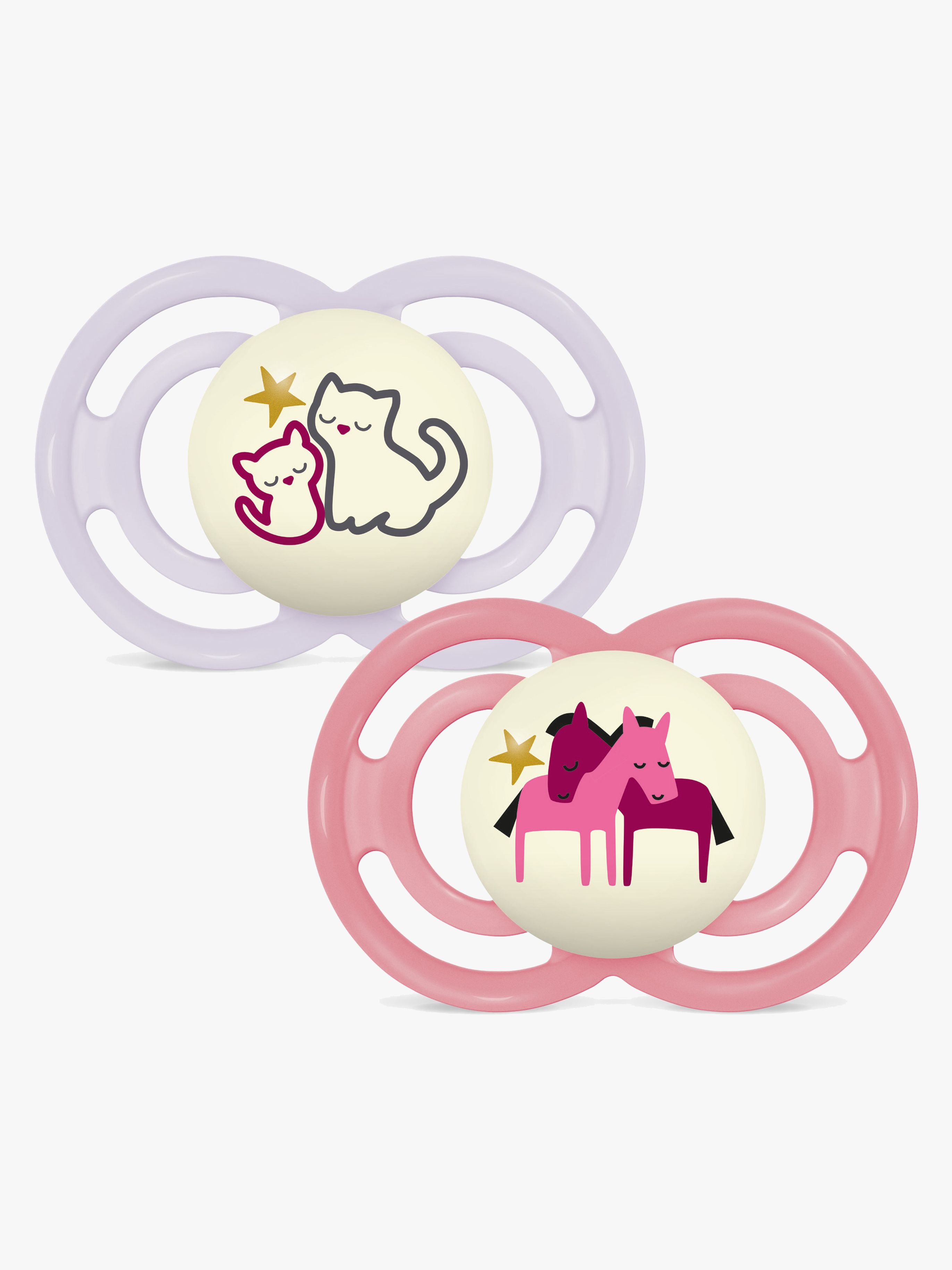 MAM Perfect Night Schnuller Silikon 2er-Pack 6-16m, Rosa